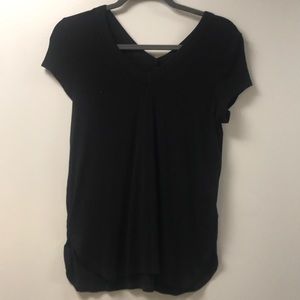 H by Bordeaux black v neck tee.